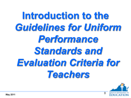 Performance Standards - Virginia Department of Education
