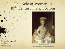 Women*s Roles in 18th Century French Salons