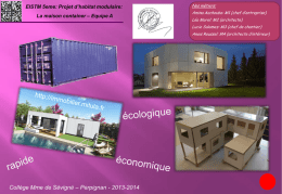 EISTM 5eme: Projet d`habitat modulaire: La maison container