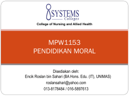 PENDIDIKAN MORAL