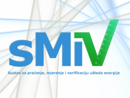3. Sustav za praćenje, mjerenje i verifikaciju ušteda energije SMIV