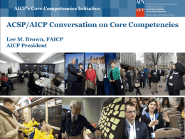 AICP`s Core Competencies Initiative