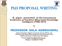 PhD Proposal writing - ISKO