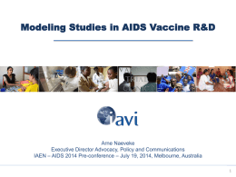 Modeling Studies in AIDS Vaccine R&D