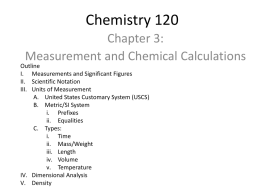 Measurement and Chemical Calculations
