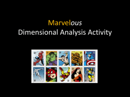 Marvelous Dimensional Analysis Activity