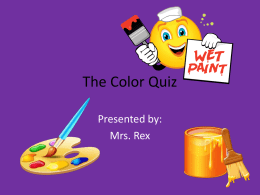 The Color Quiz - Elementary School Counseling