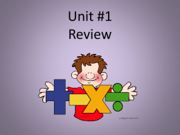 Unit Review Topics 3 & 4