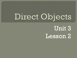 Direct Objects