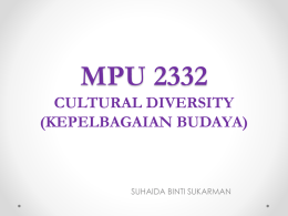 mpu 2332 cultural diversity (kepelbagaian budaya)