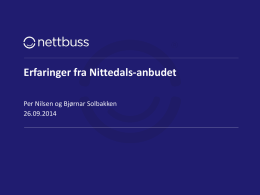 Nettbuss - Erfaringer fra Nittedalanbudet