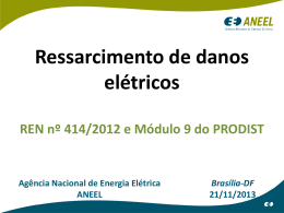 Ressarcimento de danos elétricos - REN nº 414/2012 e