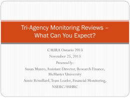 Tri-Agency Monitoring Review - What can you expect?