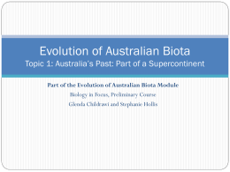 1.1 Introduction to Evolution of Australian Biota