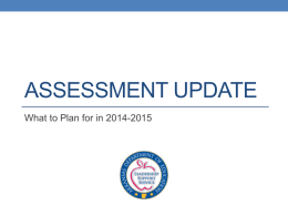 Student Assessment Update 2014 - 2015