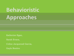 Behavioristic Approaches - URI