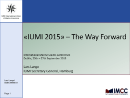 IUMI 2015 - IMCC - International Marine Claims Conference