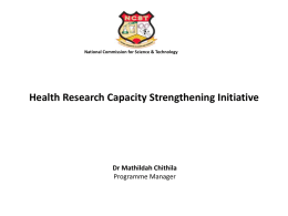Health Research Strengthening Initiative