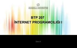 BTP207_ders9 - Anadolu Üniversitesi