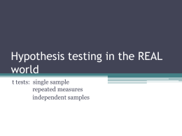 Hypothesis testing in the REAL world
