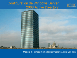 Architecture d`Active Directory Fonctionnement d`Active Directory