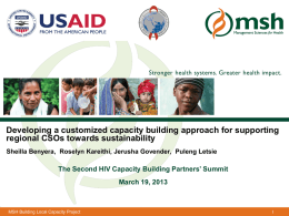 Developing a customized capacity building approach for supporting