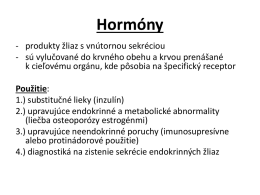 Hormóny - úvod.