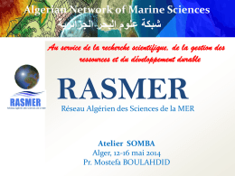 RASMER Réseau Algérien des sciences de la mer