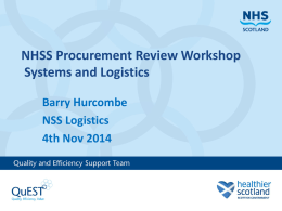 Logistics, WPM and Theatre Stock Management (Barry Hurcombe)