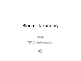 Blooms digital taxonomy with TPACK information