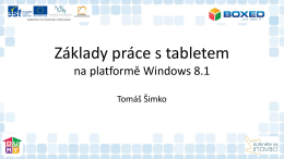 Základy práce s tabletem na platformě Windows 8.1
