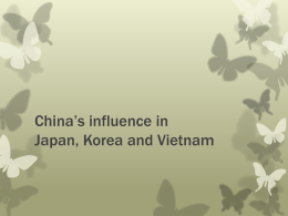 China`s influence in Japan, Korea and Vietnam