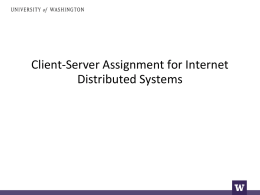 Optimal ClientServer Assignment