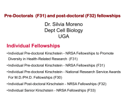 Pre-Doctorals (F31) and post