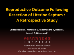 reproductive outcome following resection of uterine septum