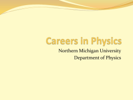 Careers in Physics - Northern Michigan University