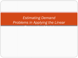 Estimating Demand Problems in Applying the Linear Regression
