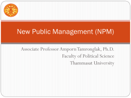 New Public Management (NPM)