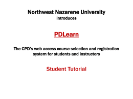 Search Courses. - Northwest Nazarene University