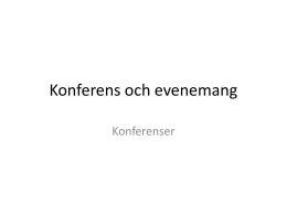 Konferens och evenmang