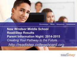 Readistep Parent Information Night