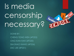 Is media censorship necessary FINAL