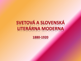 Svetová a slovenská literárna moderna