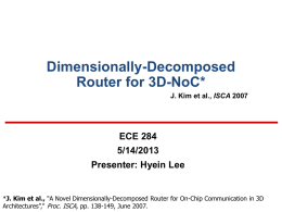 Dimensionally-Decomposed Router for 3D-NoC*