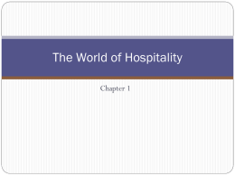 The World of Hospitality Chapter 1 HS