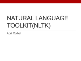 Natural Language Toolkit(NLTK)