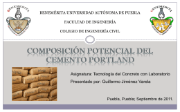 composición potencial del cemento portland