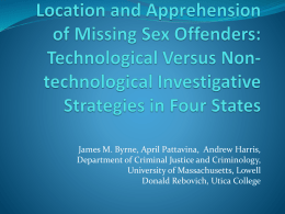 Location and Apprehension of Missing Sex Offenders