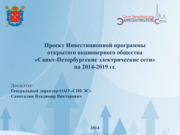 Санкт-Петербургские электрические сети» на 2014