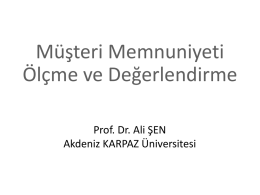 Memnuniyet İndeksi - Prof. Dr. Ali Şen`in Resmî Web Sitesi